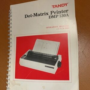 Tandy Dot-Matrix Printer DMP-130 Manual -Used- see details below for more info!!